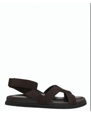 BOSS Freyah Suede Upper Sandal Shoes - Black