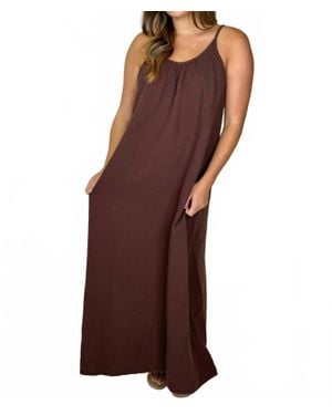 Bobi Cami Low Back Maxi Dress - Brown