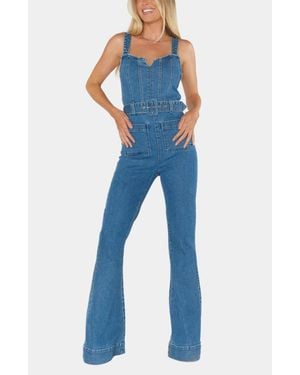 Show Me Your Mumu Crossroads Smocked Back Jumpsuit - Blue