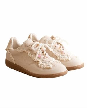 Oasis Society Lace Trimmed Retro Sneakers - Natural