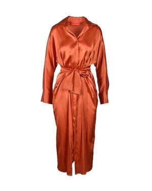 Wild Cashmere Silk Chemise Dress - Orange
