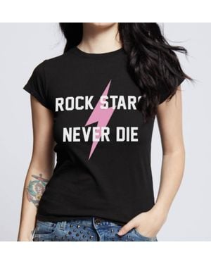 Recycled Karma Rock Stars Never Die Baby Tee - Black
