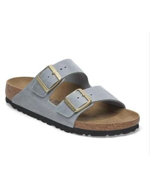 Birkenstock Arizona Narrow Oiled Leather Sandal - Gray