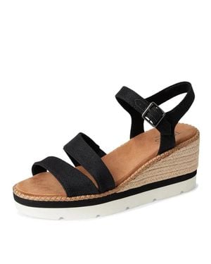 TOMS Darya 10021952 Sandals Wedge Heel Espadrille Hawk1186 - Black