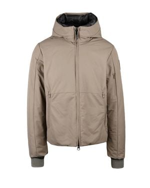 Bomboogie Padded Coat With High Collar And Ribbed Cuffs - Natural