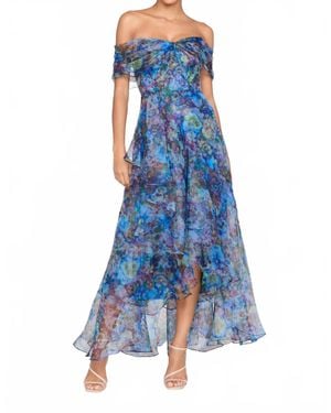 THEIA Alona Off Shoulder Gown - Blue