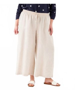 Karen Kane Drawstring Linen Pants - Natural