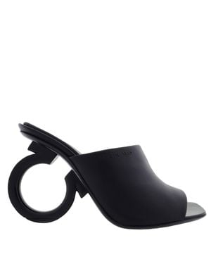 Ferragamo Ferragamo Astro Nappa Heeled Mules, Size 7 C - Blue