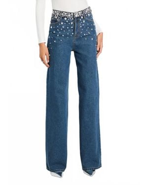 retroféte Jenna Crystal Wide Leg Jean - Blue