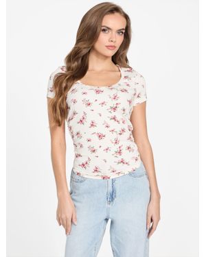 Guess Rylie Ribbed Top - White