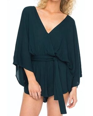 Indah Sunday Kimono Romper - Blue