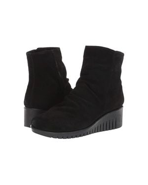 The Flexx Eclipse Boots Waterproof Suede Wedge Bootie Htat1206 - Black