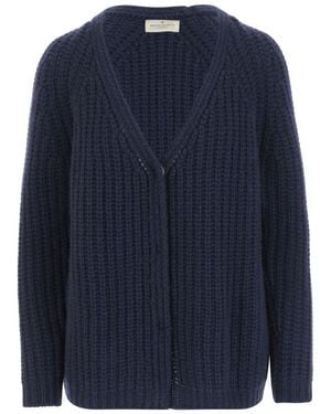 Bruno Manetti V-Neck Cashmere Cardigan - Blue