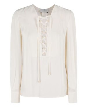 Elisabetta Franchi Lace Blouse - White