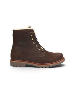 Panama Jack Leather Waterproof Lace-Up Ankle Boots - Brown