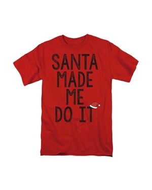 Gildan Santa Made Me Do It This Christmas Adult T-Shirt - Red