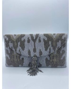 Moyna New York Moyna Beaded Clutch - Gray