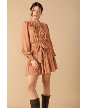 TRUEDAMES Wandering Mind Woven Mini Dress - Natural