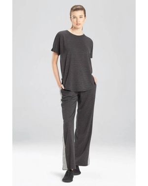 Natori Activewear Chi French Terry Split Back Top - Gray