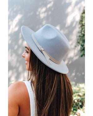 Fame Classic Wide Brim Festival Fedora Hat - Blue