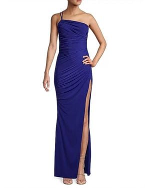 Katie May Winnipeg One Shoulder Ruched Maxi Dress - Blue