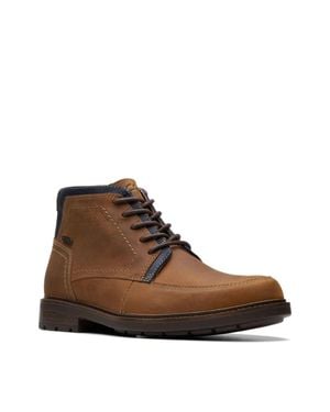 Clarks Un Shire Hi Wp 26174656 Tan Leather Chukka Ankle Boots Liq704 - Brown