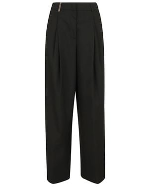 Peserico Wide-Leg Pants - Black