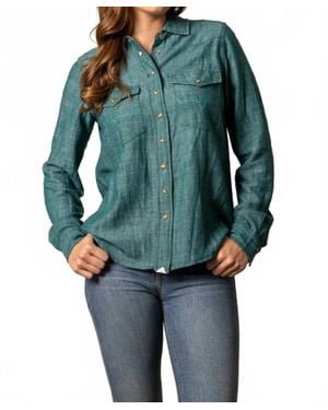 Kimes Ranch Lacy Button Down Shirt - Blue