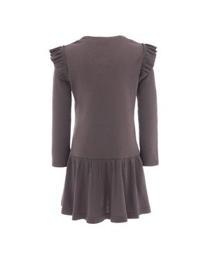 BANBLU Faded Plum Modal Ruffle Dress - Brown