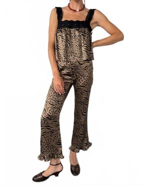 Ciao Lucia Leah Silk Top - Brown