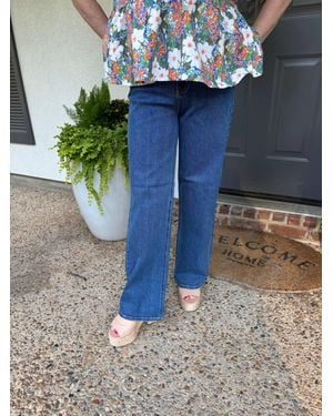 Just Black Denim High Rise Straight Leg Jeans - Blue