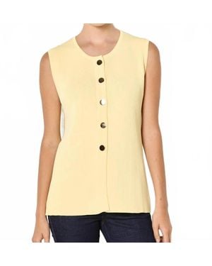 Apricot Press Stud Sleeveless Top - Natural
