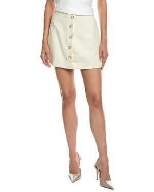 REVERIEE Boucle Wool-Blend Skirt - White