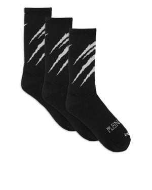 Philipp Plein Socks Tri-Pack Scratch - Black