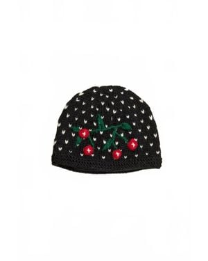 By Many Hands Cherries Noir Knit Beanie - Black