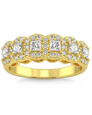 Pompeii3 1Ct Princess Cut Diamond Wedding Ring Stackable Band 14K Lab Grown - Pink