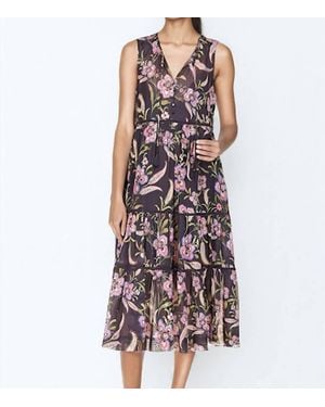 Johnny Was Libbi Tiered Midi Dress - Purple