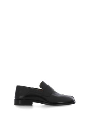 Maison Margiela Tabi Polished Leather Loafers - Black