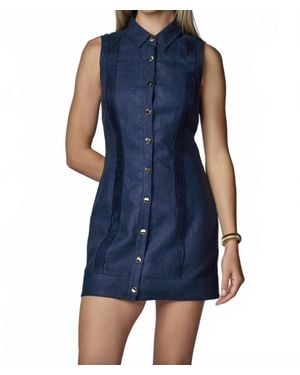 Hevron Riva Mini Dress - Blue
