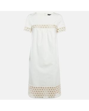 Weekend by Maxmara Gabardine Lace Insert Mini Dress - White