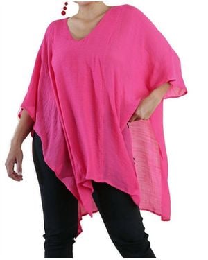 Umgee V-Neck Caftan Tunic - Pink