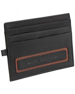 Jack Abrahams Goat Nappa Leather Card Case Wallet With Id Window - Black