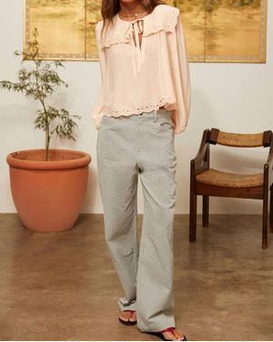 Ciao Lucia Jona Long Sleeve Blouse Top - Natural