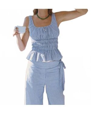 Ciao Lucia Gigi Cotton Tank Top - Blue