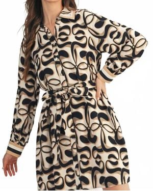 Jodifil Pattern Print Dress - Black