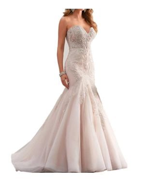 Stella York Sexy Wedding Dress With Sheer Bodice - Pink