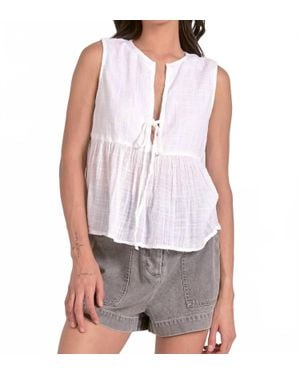 Elan June Sleeveless Blouse - White