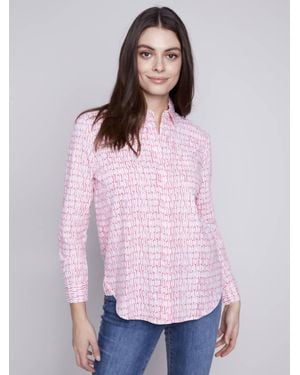 Charlie b Printed Long Sleeve Shirt - Pink