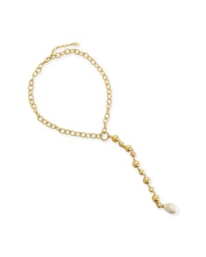 OMG BLINGS Pearl Necklace - Metallic