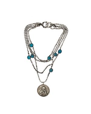 Love Token Madonna 5 Strand Necklace - Metallic